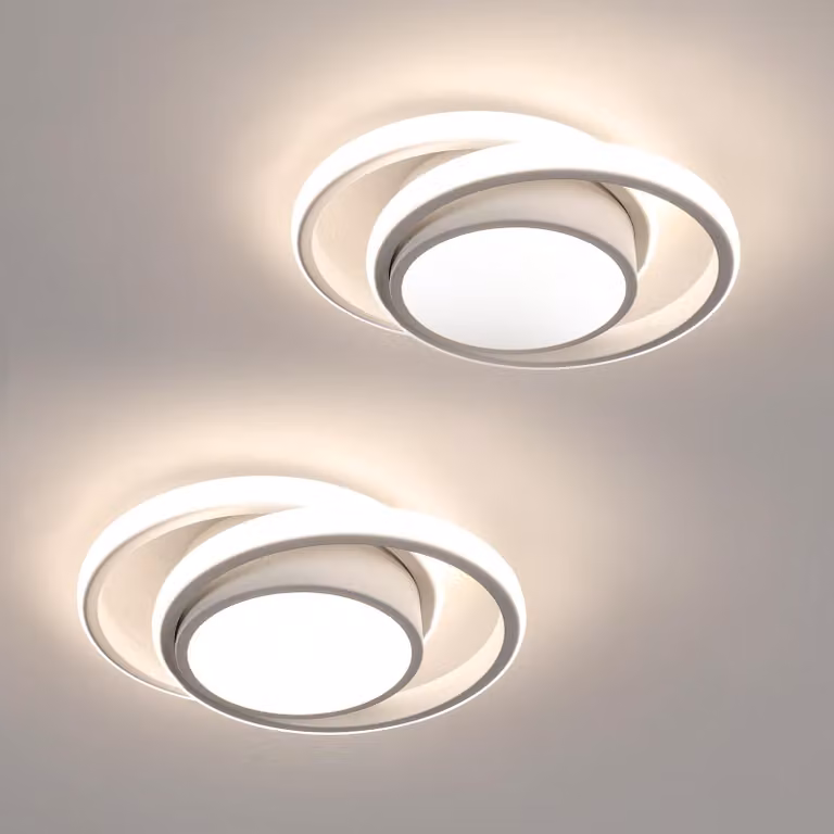 Set di 2 plafoniere LED Comely, potenza di 32W, forma rotonda, diametro 280mm, luce bianca neutra (4500K), luminosità 2350LM. Plafoniera LED moderna, ideale per illuminare camere da letto, bagni, cucine, corridoi e balconi