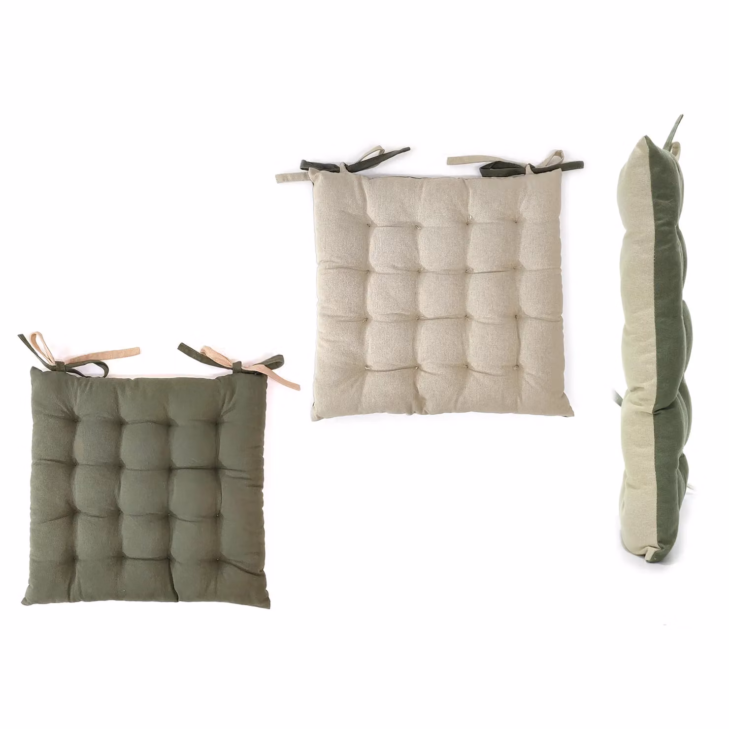 Cuscino per sedia Vestiamo Casa in cotone, Verde e Beige, 40 x 40 cm