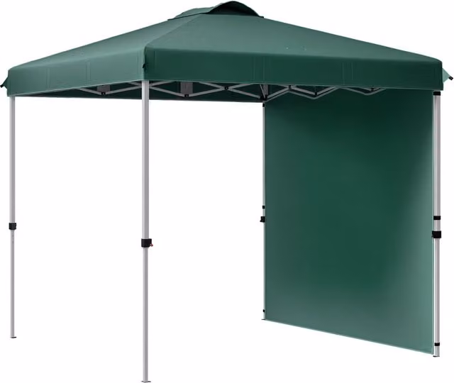 Gazebo pieghevole da giardino Xylo verde con parete laterale e sacchi di sabbia con protezione UPF 50+