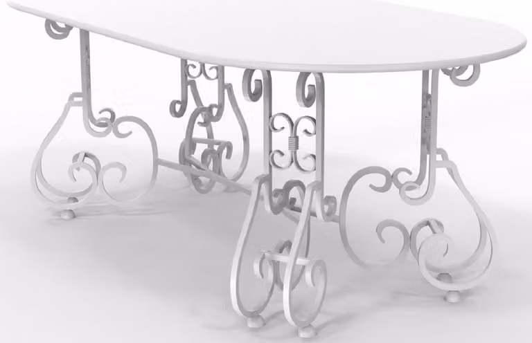 Casa Padrino Tavolo da giardino in stile liberty 200 x 100 x H. 73,5 cm - Vari colori - Tavolo ovale in ferro battuto per giardino e patio - Mobili da giardino e patio in ferro battuto in stile liberty