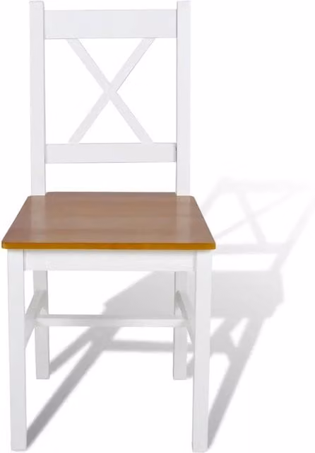 Sedie da Pranzo 6 pz Bianche in Legno di Pino 271497