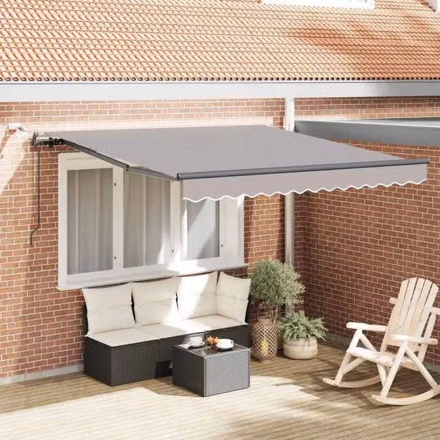 Tenda retrattile Grigio Chiaro 300 x 250 cm Poliestere 3330094