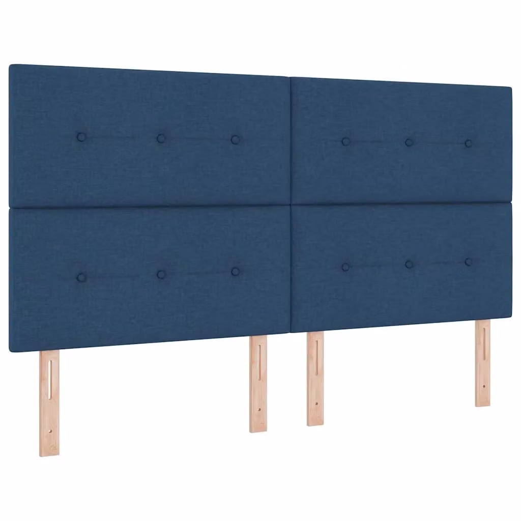 Testiera per letto moderna vidaXL in tessuto blu con illuminazione LED integrata e porta di ricarica USB, L: 180 cm – 2