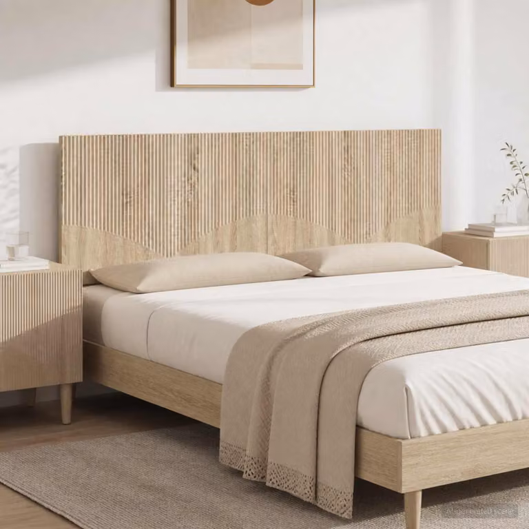 Testiera da muro vidaXL HOORN in legno ingegnerizzato Rovere Sonoma con mensola integrata, L: 180 cm, H: 50 cm, P: 15,56 cm