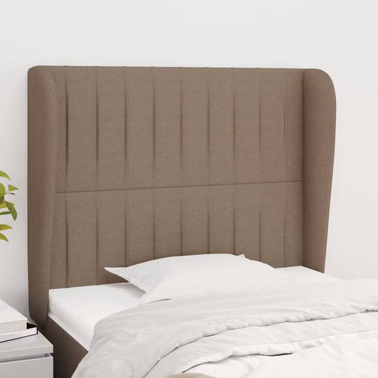 Testiera ad orecchio vidaXL in tessuto beige e grigio L: 83 cm, P: 23 cm, H: 118-128 cm