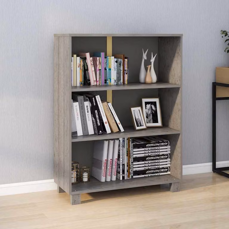 Libreria HAMAR vidaXL in legno di pino Grigio Chiaro L 85 cm, P 35 cm, H 112 cm