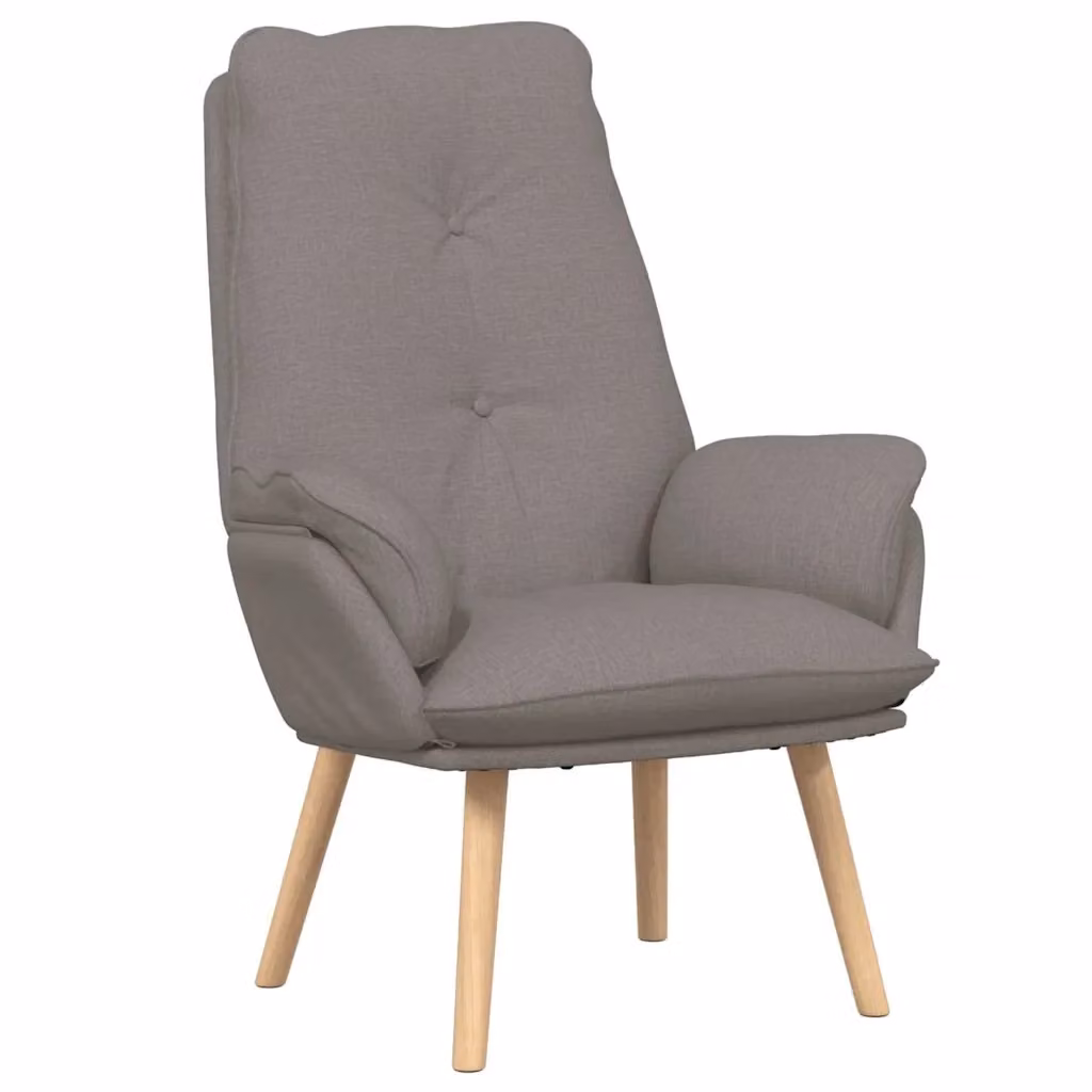 Poltrona Lounge Moderna in Poliestere e Legno con Braccioli, Disponibile in Beige o Grigio – 2