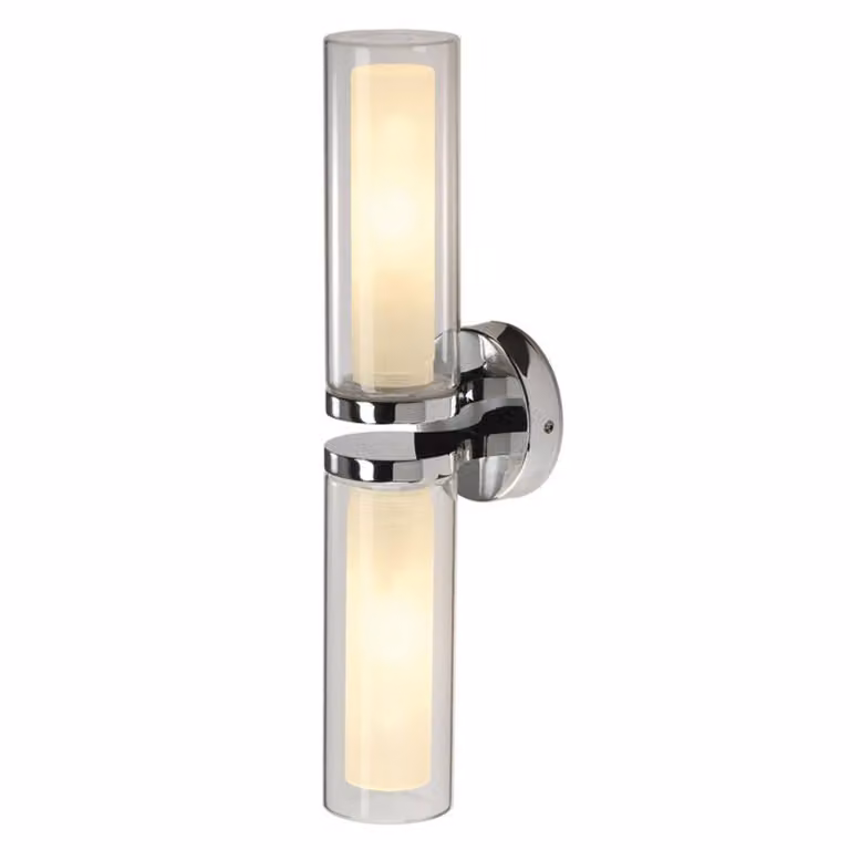 SLV Applique da parete WL 106, dimmerabile, Cromo / Argento, Bagno, Vetro, Moderno, Applique