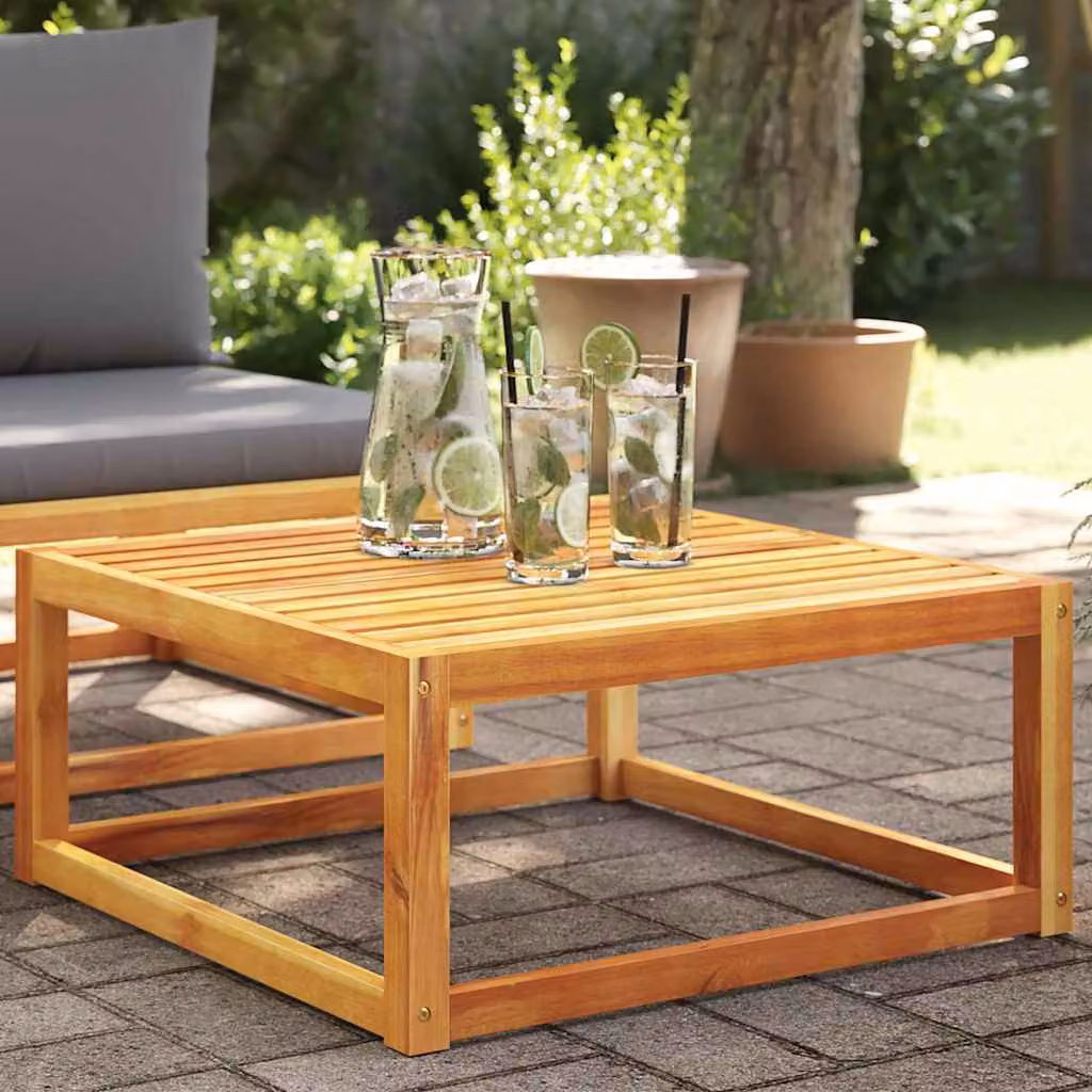 vidaXL Tavolo da giardino moderno in legno di acacia marrone L: 65 cm, P: 65 cm, H: 29 cm