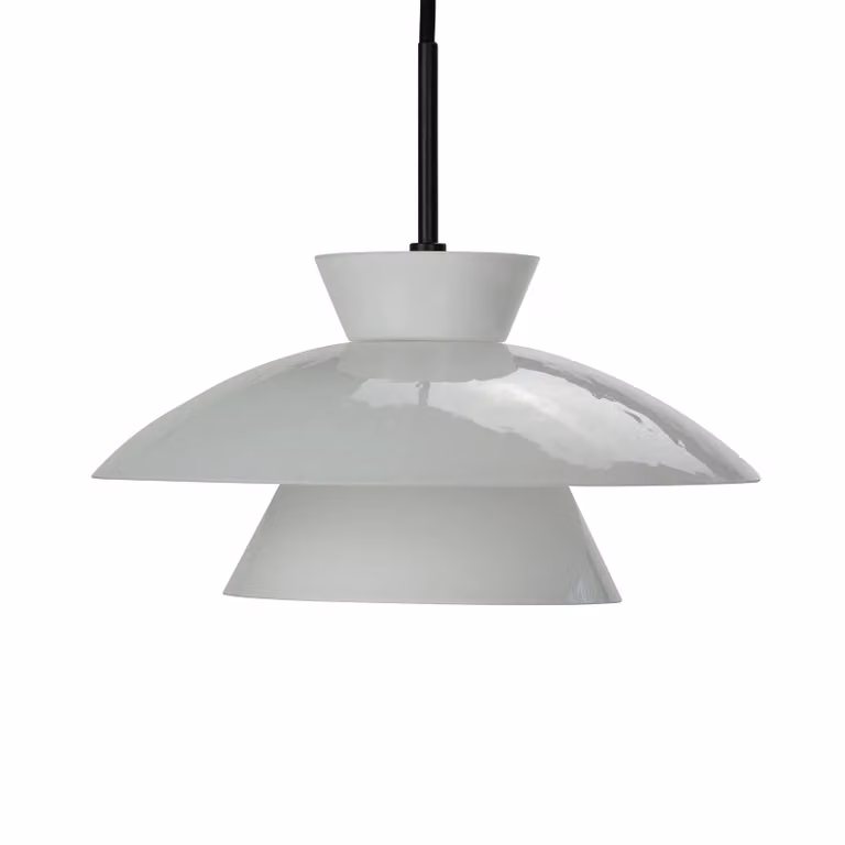 Dyberg Larsen Lampada a sospensione in vetro Valby, dimmerabile, Bianco / Opale, Soggiorno / Sala da pranzo, Vetro, Scandinavo, Lampada a sospensione