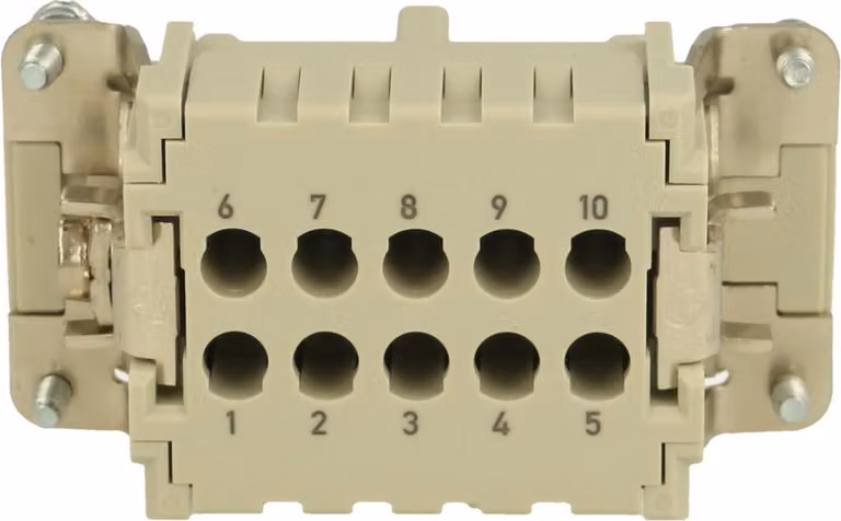 HARTING Han 10E HMC inserto femmina (F) connessione a crimpare, 10 poli + PE 500 V, 16 A - 1 pezzo