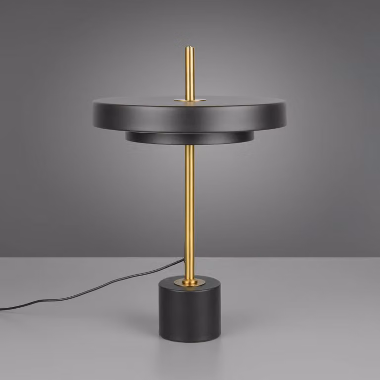 Trio Lighting Lampada da tavolo a LED Keaton, dimmerabile, Nero, Soggiorno / Sala da pranzo, Metallo, Lampada da tavolo LED