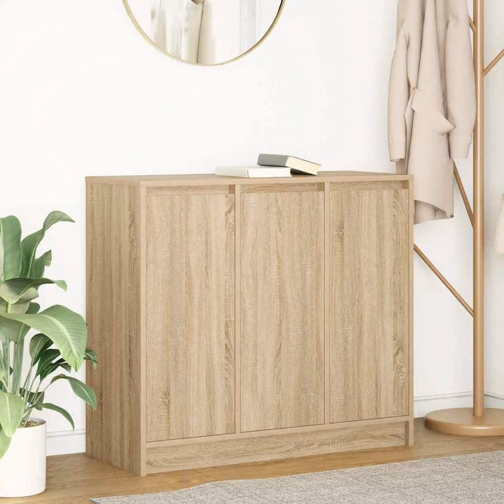Credenza moderna vidaXL in legno multistrato color rovere sonoma, L 85 cm x P 34 cm x H 76 cm