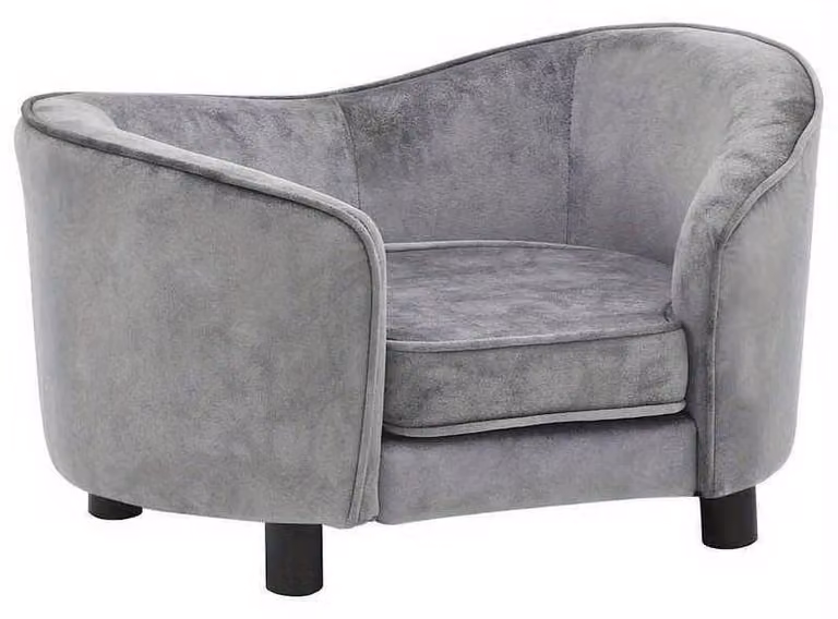Divano per cani – Cesto morbido grigio in poliestere – 69x49x40 cm – Divano confortevole