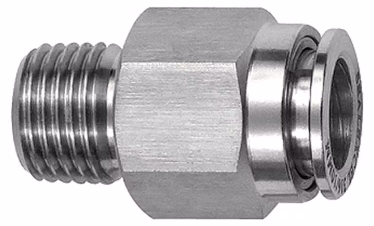 Raccordo Riegler a innesto diretto R 1/2 a., Ø esterno guaina 14,ES 1.4404