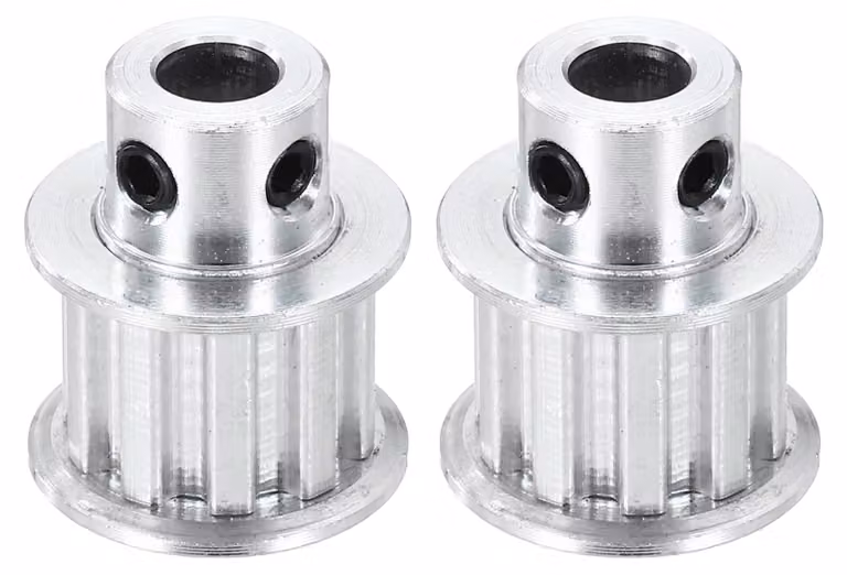 2 pulegge di distribuzione in alluminio - 10 denti, foro di 6 mm, passo di 5,08 mm