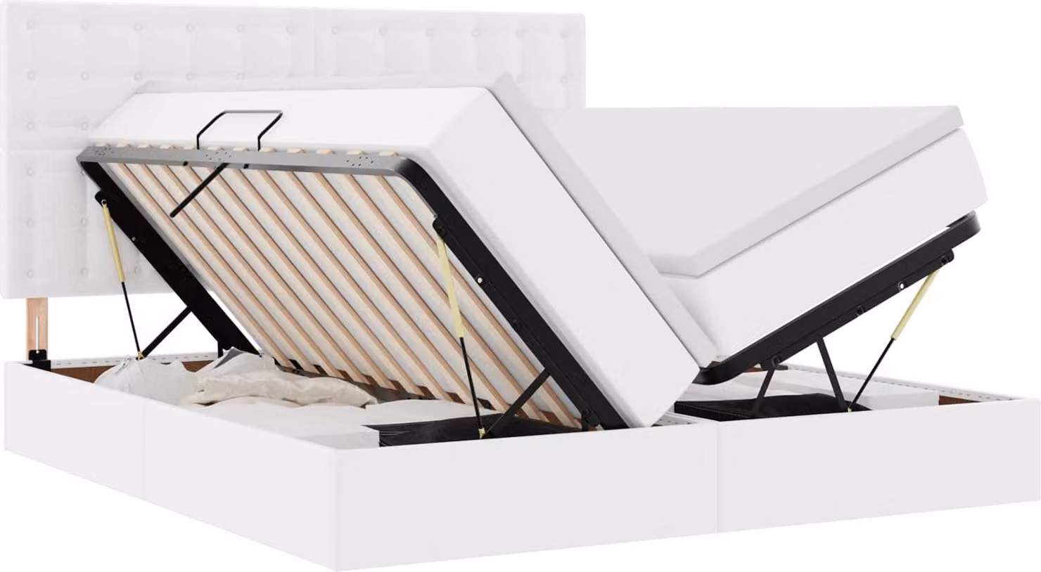 Letto con contenitore e LED Bianco Puro 180 x 200 cm
