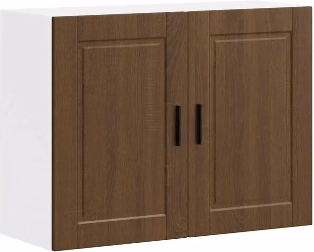 Armadio pensile da cucina Porto 80 x 31 x 60 cm ampio spazio di archiviazione design moderno in legno multistrato rovere marrone 02_0050379