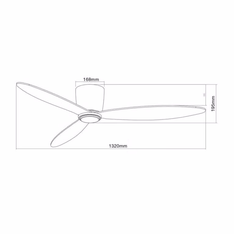Beacon Lighting Ventilatore da soffitto Airfusion Radar nero 132 cm silenzioso, Nero, Soggiorno / Sala da pranzo, Legno, Moderno