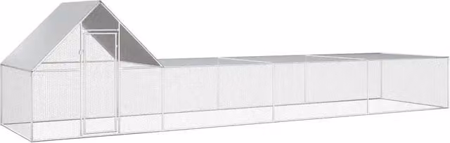 Pollaio in acciaio zincato color argento CFW7111914 L: 8 m, P: 2 m, H: 2 m