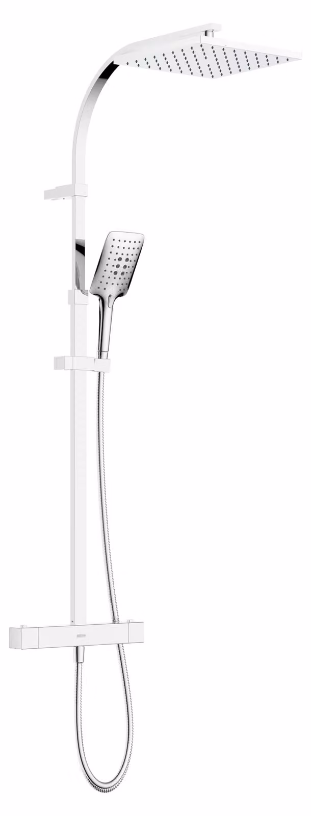 Soffione doccia termostatico con getto fisso, doccetta manuale, finitura cromata