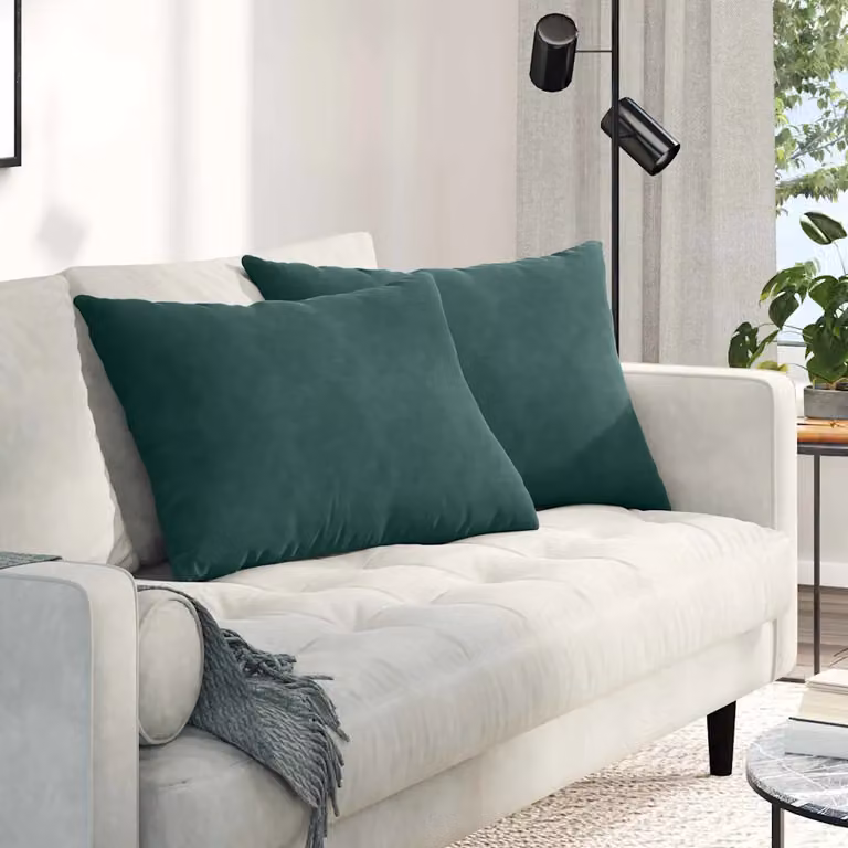Set di 2 cuscini da divano vidaXL in tessuto di velluto a coste verde, L 70 cm x P 50 cm