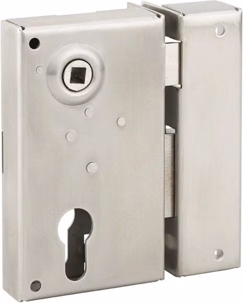 Cassa serratura CP THIRARD in acciaio inox color argento, lato destro, L: 7,3 cm, H: 12,5 cm