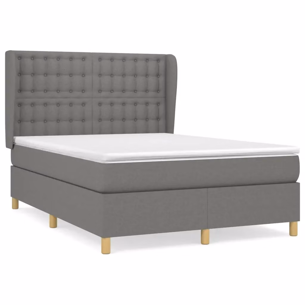 Letto Ibrido con Giroletto a Molle e Materasso vidaXL Grigio e Bianco L/P/H: 203 x 147 x 128 cm – 2