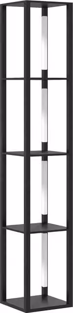 HOMCOM Lampada da Terra Moderna con 4 Ripiani e LED Dimmerabile, Nero, L/P/H: 29 x 29 x 163 cm – 1
