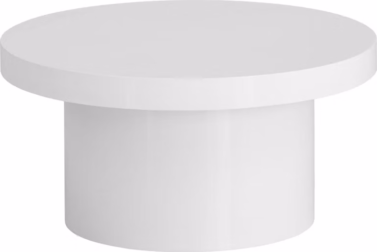 WOHNLING Tavolino da salotto 60x60x30 cm Bianco Tavolino da divano lucido Tavolino da salotto moderno Tavolino rotondo Tavolino da salotto a forma di fungo Tavolino da caffè Tavolino da appoggio piccolo