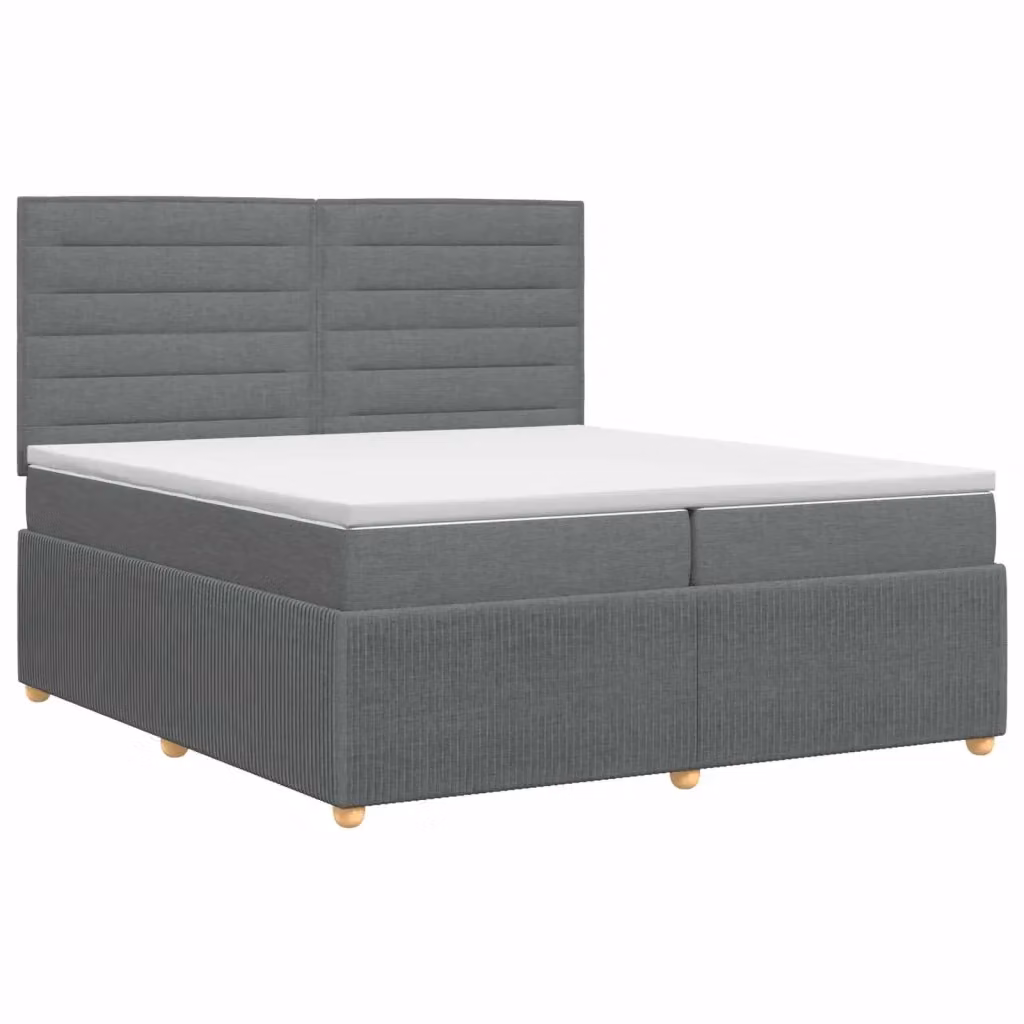 Letto box spring con materasso ibrido vidaXL Grigio e Bianco 200 x 200 cm – 2