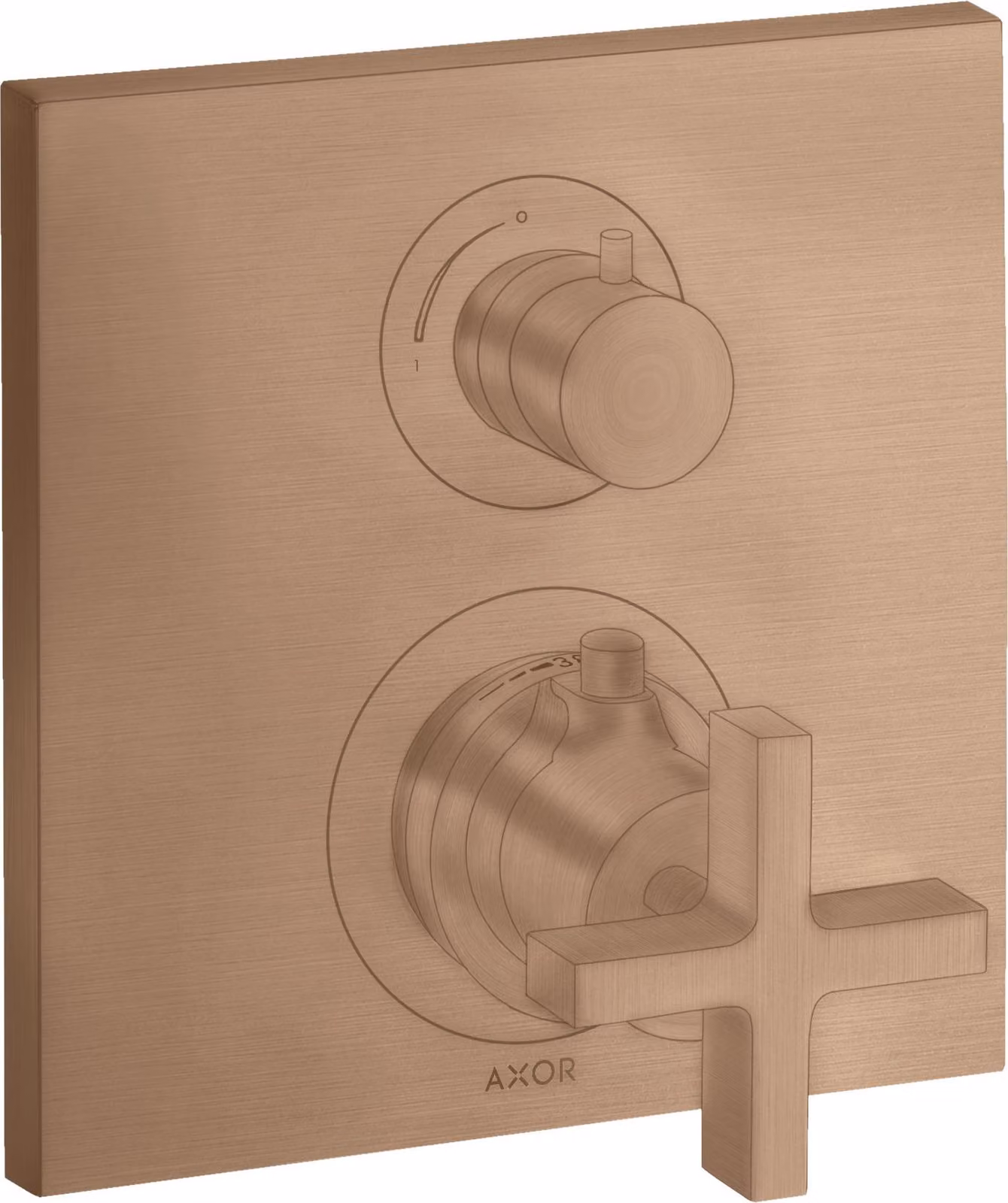 hansgrohe AXOR Citterio Thermostat encastré avec robinet d'arrêt, poignées transversales, 1 consommateur, 39705310, 39705310