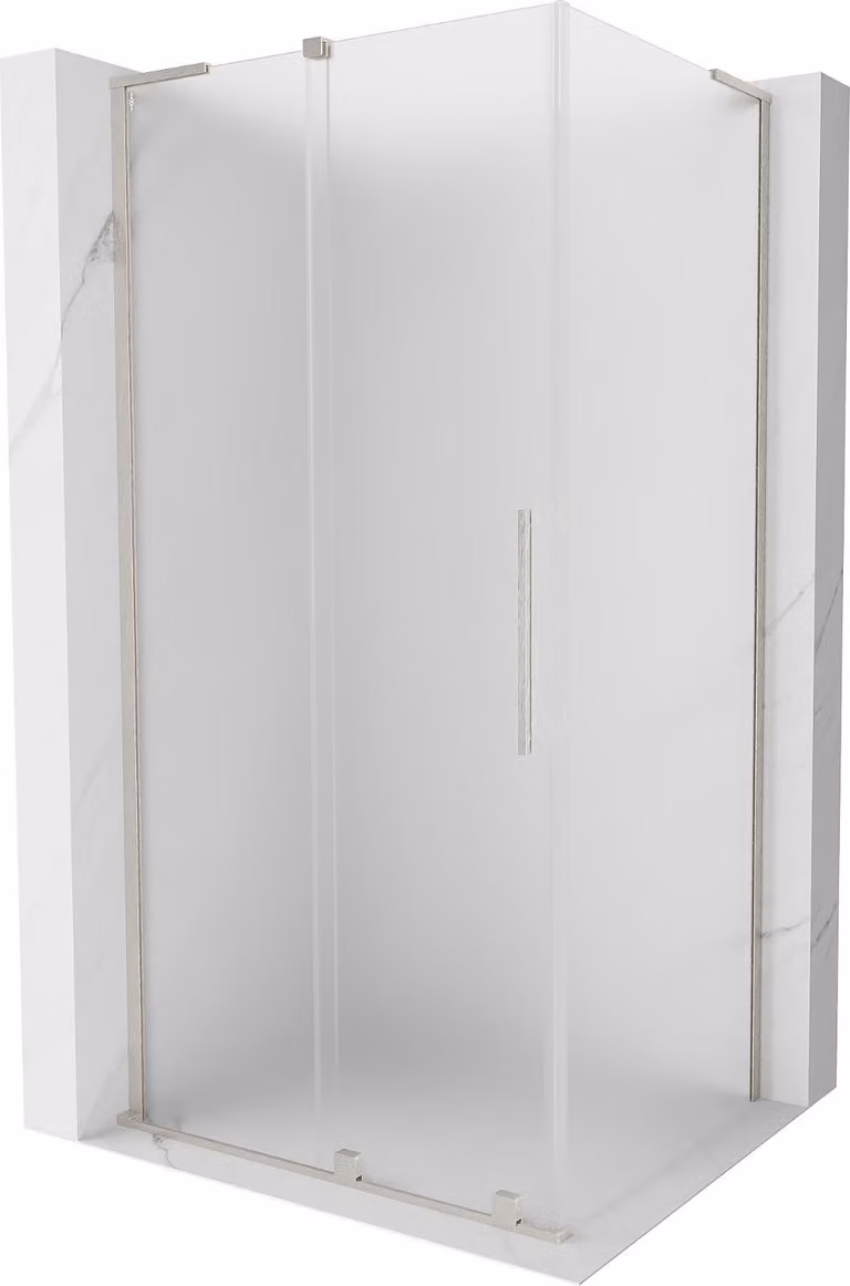Mexen Velar L cabina doccia scorrevole 110 x 75 cm, brina, nichel spazzolato - 871-110-075-33-97