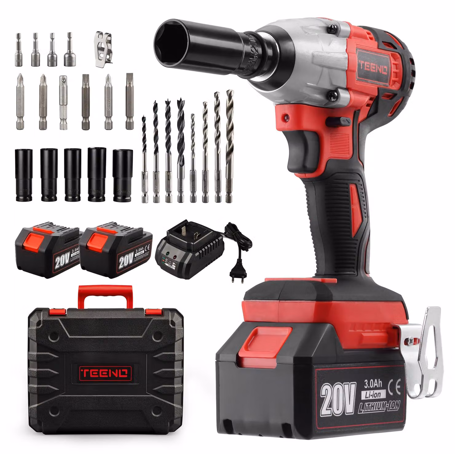 Chiave a percussione Accu da 320 Nm - 21 Volt - Batteria agli ioni di litio da 3.0 Ah - Corpo in alluminio
