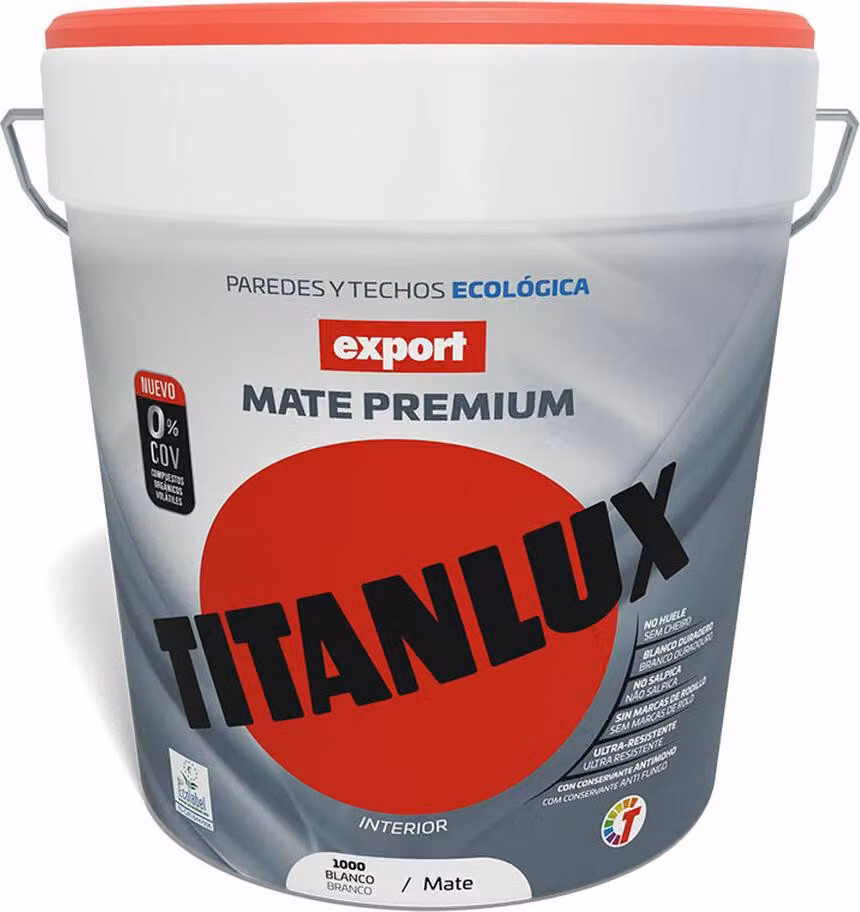 Vernice vinilica lavabile da esportazione decorazione bianca 15l titanlux f31110015
