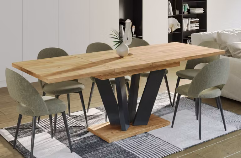 Endo-Möbel tavolo da pranzo allungabile Alex 130cm - 210cm robusto tavolo a colonna set tavolo (rovere Craft)