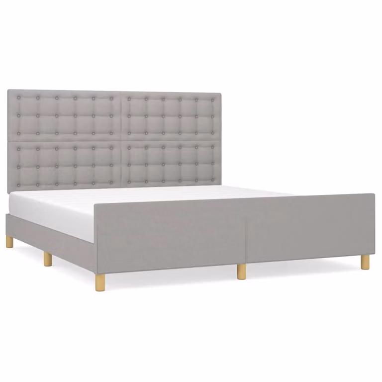 Giroletto senza Materasso Grigio Chiaro 160x200 cm Tessuto