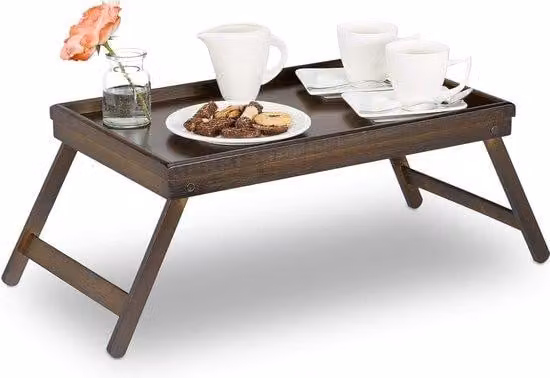 Supporto per laptop da tavolo con meccanismo ribaltabile, versione in legno, con supporto da fissare sotto il letto, dimensioni 22x64x31 cm.