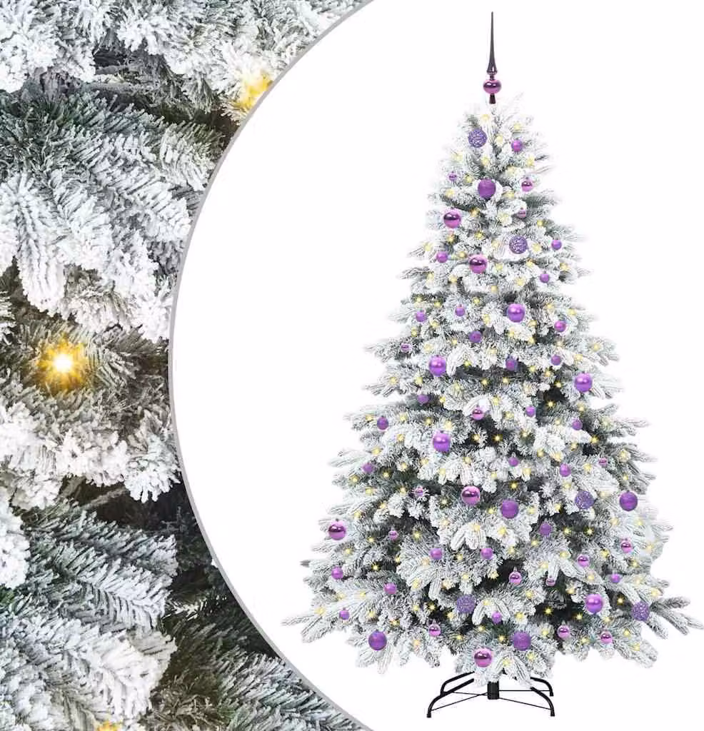 Albero di Natale artificiale con 300 LED Bianco 180 cm PE e PVC