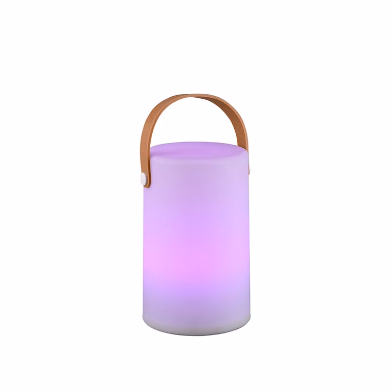 Trio Leuchten - Lampada da tavolo design per esterni bianca ricaricabile con RGB IP44 - Stephan I Illuminazione per esterni - Cilindro in plastica - I (non sostituibile) LED