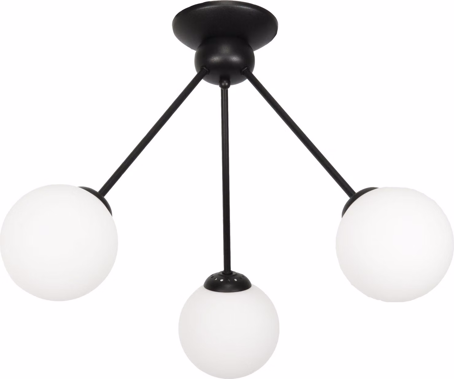 Lampada da soffitto con paralume nero e sfere di vetro LINDOS 14-852