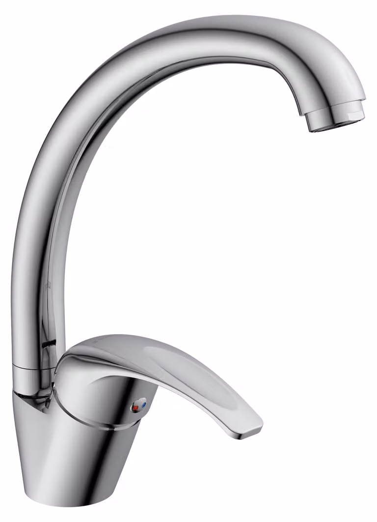 Rubinetto da cucina SCHÜTTE DIZIANI, rubinetto da cucina orientabile a 360°, miscelatore da cucina, rubinetto per lavello in cromo