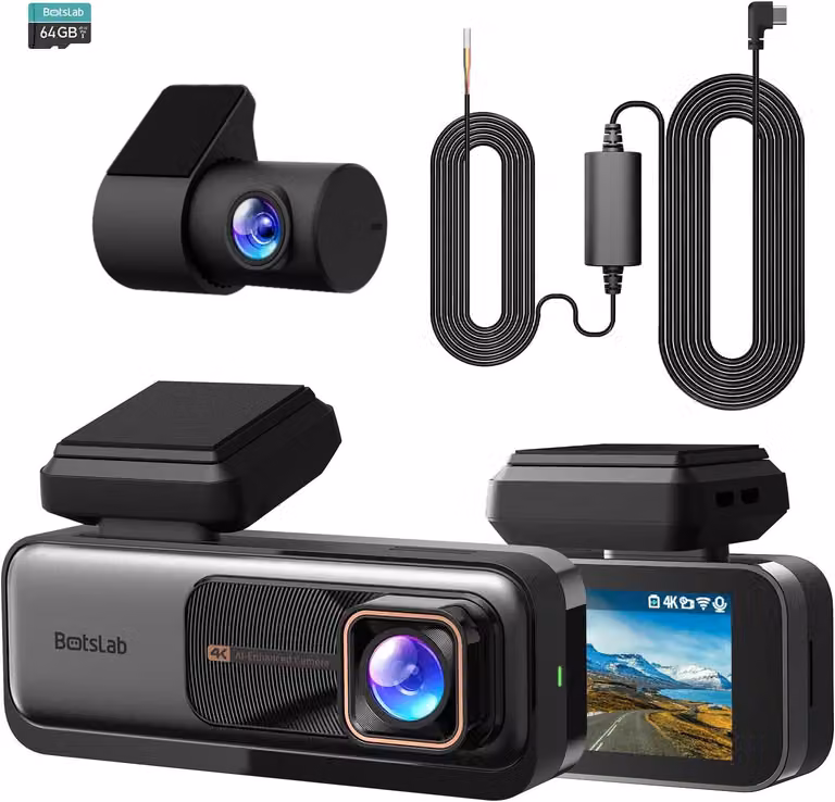 Telecamera da cruscotto per auto, anteriore e posteriore - Autocamera - Telecamera per la guida - Dashcam per auto - Telecamera anteriore e posteriore