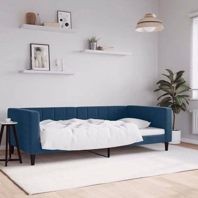 Letto da giorno vidaXL in velluto blu, L/P/H: 200 x 100 x 68 cm