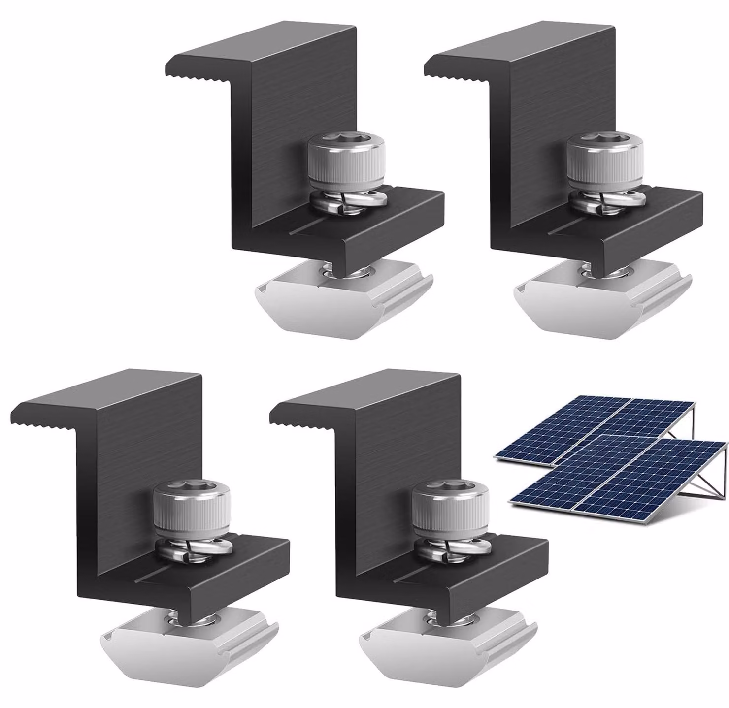 Set di 4 supporti a Z da 30 mm per pannelli solari, in alluminio, regolabili