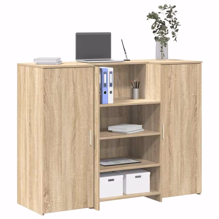 vidaXL Banco Reception in Rovere Sonoma, L/P/H: 135 x 50 x 103,5 cm