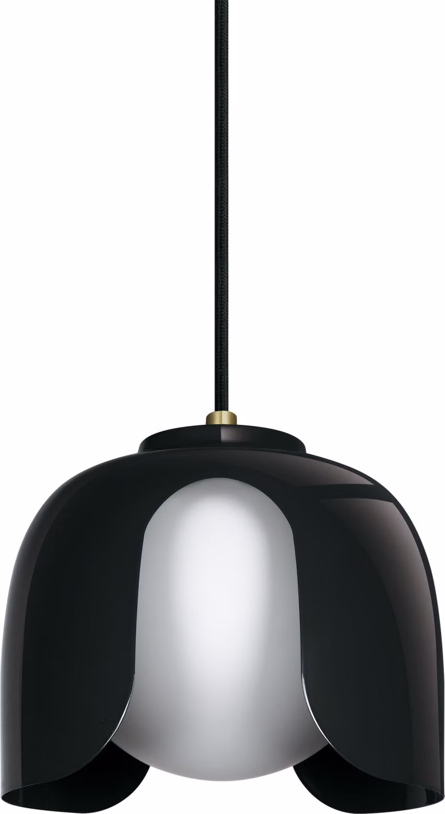 OSRAM Decor Corolle lampada a sospensione, vetro metallico nero, attacco E27, cavo tessile, 200 mm, stile retrò