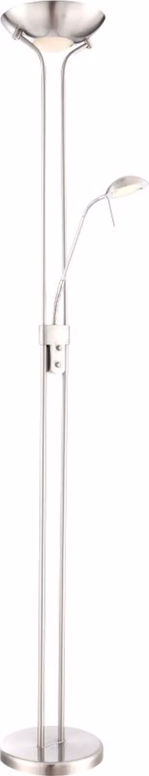 Lampada a sospensione Globo Lighting, finitura metallo nichel opaco, vetro satinato, dimmerabile, include dimmer, design Flexo, diametro: 255 mm, altezza: 1800 mm, lunghezza del cavo: 1800 mm, include LED 20W 230V, 2100 lm (potenza), 1760 lm (emissione),