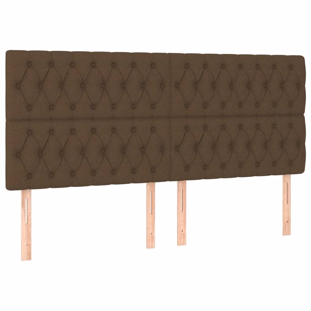 Testiera Marrone Scuro 180x7x118/128 cm Tessuto