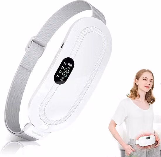 Banda Termica FONPOO per il Sollievo dal Dolore Mestruale, Cuscino Massaggiante Senza Fili con Riscaldamento Rapido e Cinturino, Disponibile in Blu, Bianco o Rosso